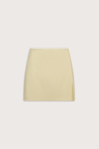 SkinLuxe Contrast Piping Mini Skort - Lemon Yellow