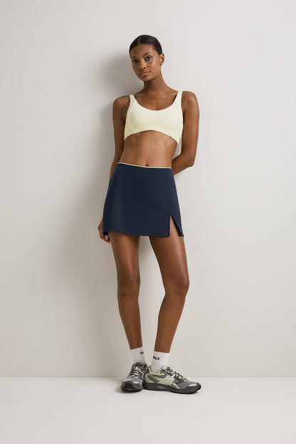 SkinLuxe Contrast Piping Mini Skort - Midnight Navy