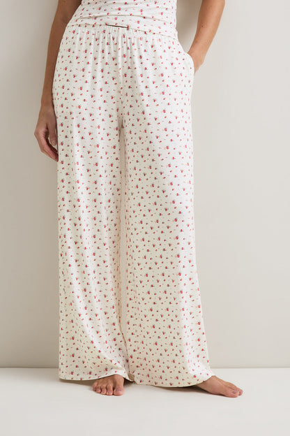 Pyjama Bottoms - Ivory Floral Print