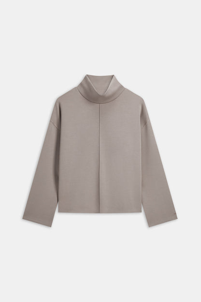 SoftSmart Funnel Neck Sweatshirt - Pebble