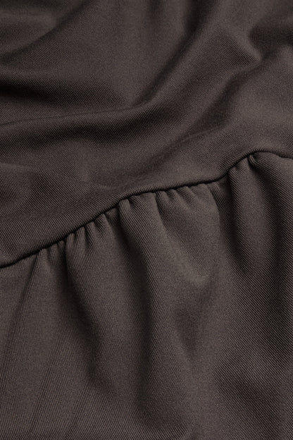 365 Plunge Neckline Top - Mocha Brown