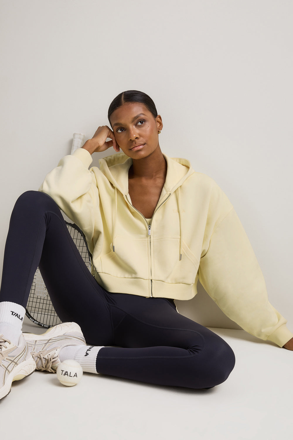 Relaxed Cotton Cocoon Hoodie - Lemon Yellow