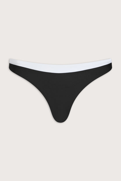 Contrast Cheeky Bikini Bottom - Shadow Black