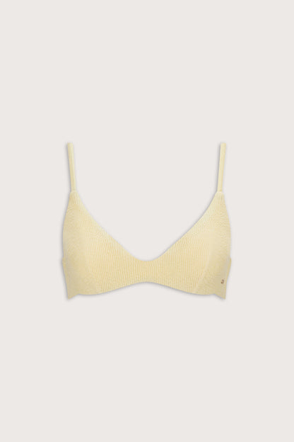 Crinkle Scoop Underwired Bikini Top - Lemon Yellow