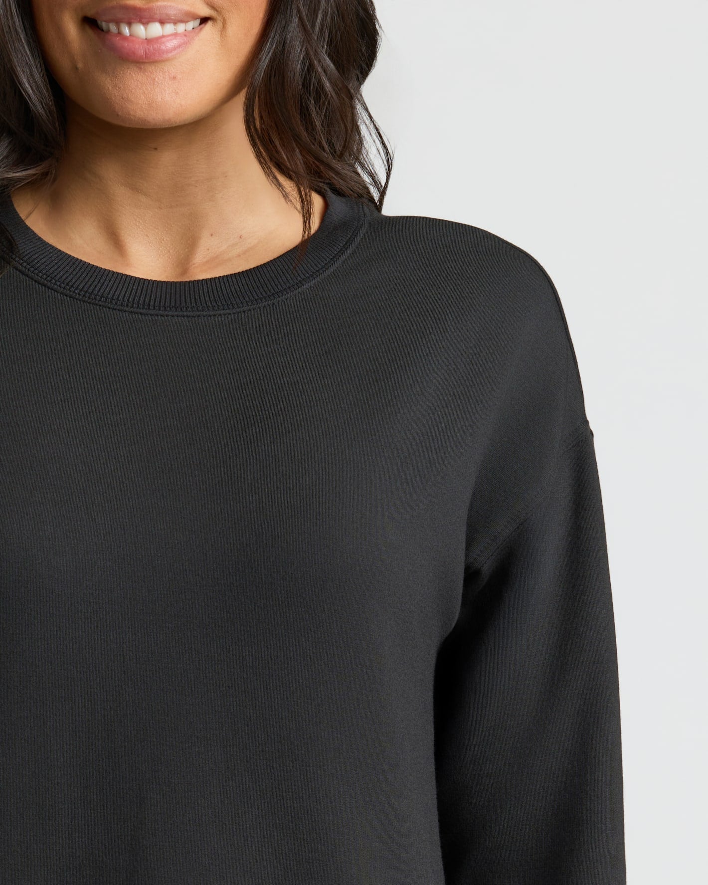 Womens Black Slouch Pullover Crew & Relaxed Jogger 2-Pack
