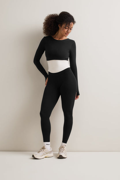 Multiway Long Sleeve Tie Top - Shadow Black