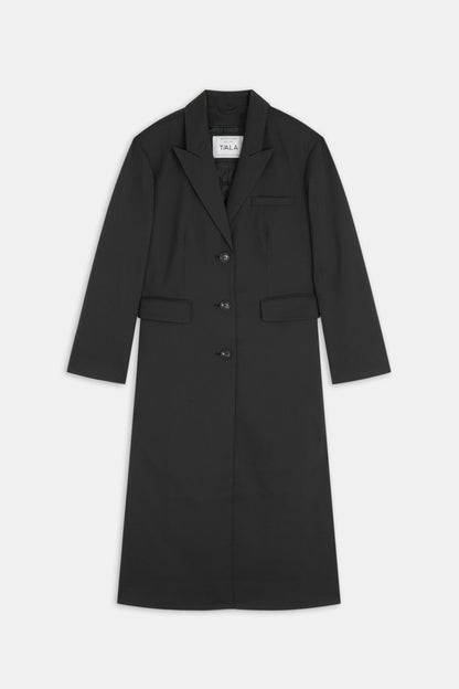 Longline Blazer Coat - Black