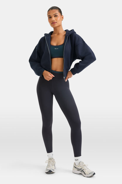 Cocoon Zip Through Hoodie - Midnight Navy