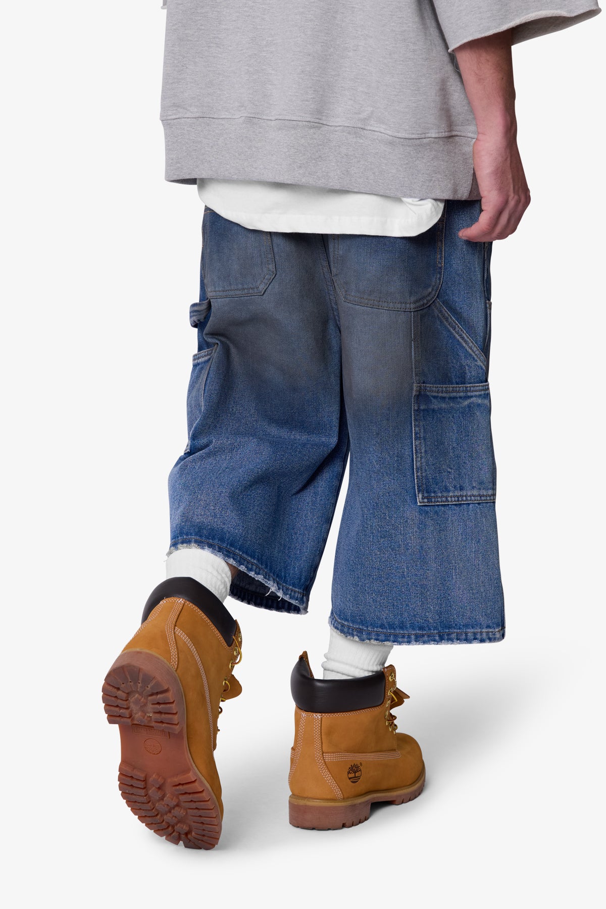 Ultra Baggy Carpenter Shorts - Washed Blue