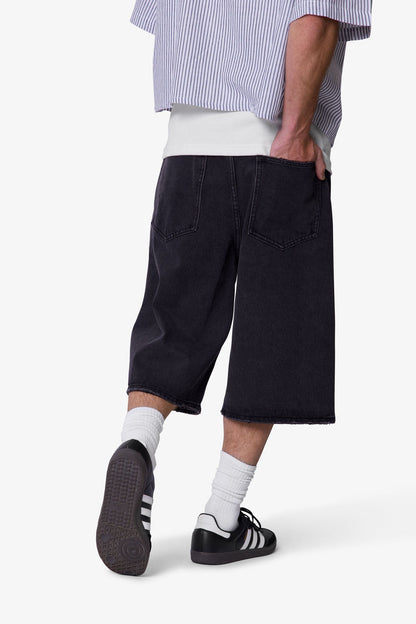 Ultra Baggy Denim Shorts - Black