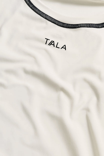 UltraLite Contrast Stitch Active T-Shirt - Ivory