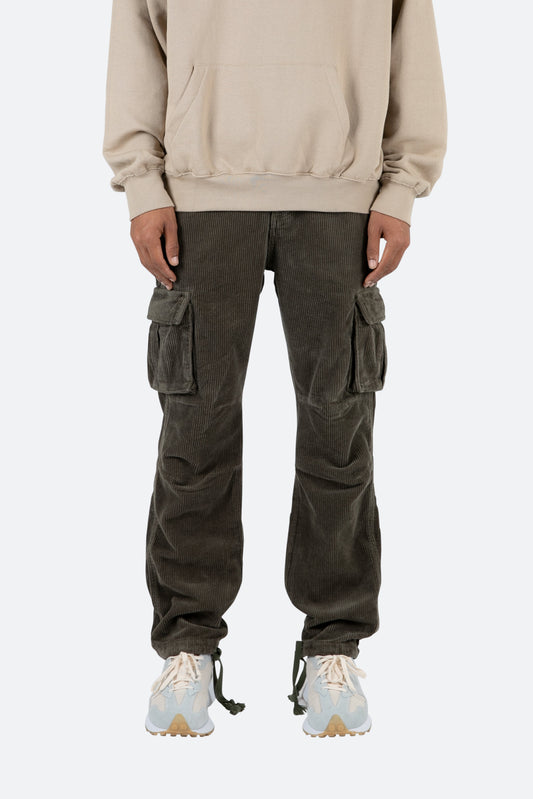 Vintage Corduroy Cargo Pants - Olive