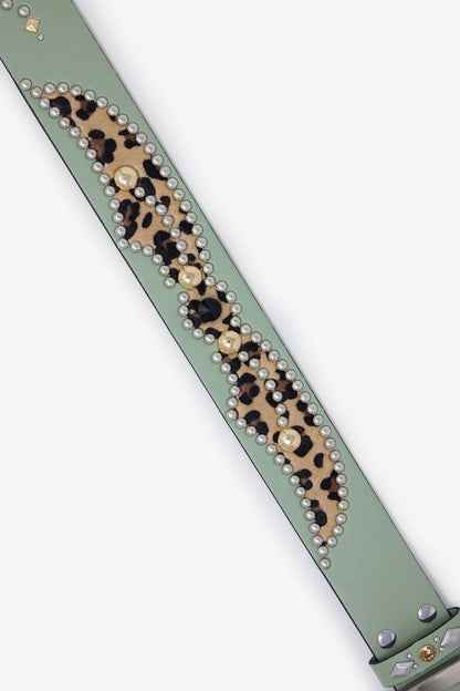 Vintage Python Belt - Sage/Cheetah