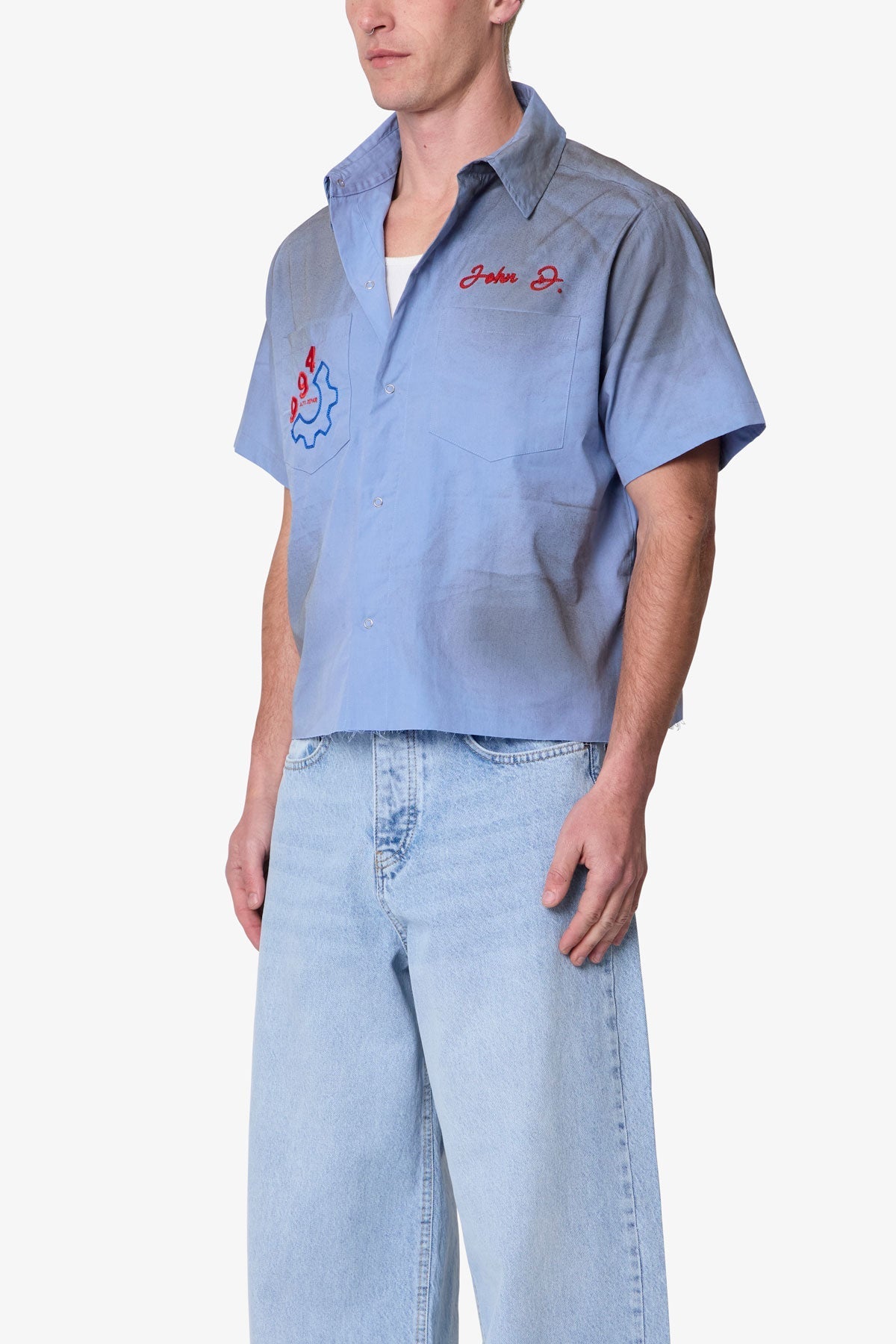 Vintage Work S/S Shirt - Light Blue