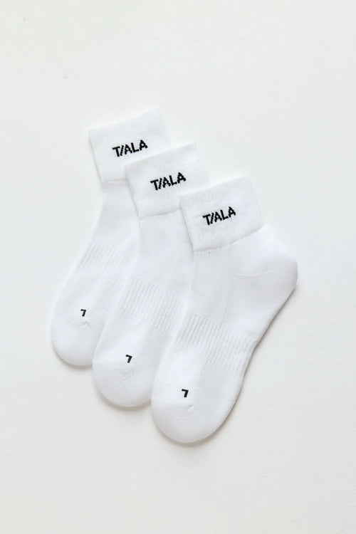 TALA Ankle Socks 3 Pack - White And Black