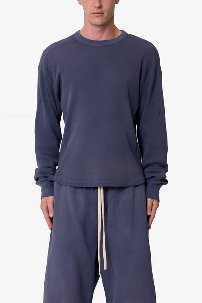 Washed Thermal L/S Tee - Washed Navy