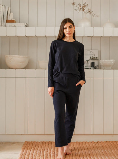 Chloe Long Sleeved Tee in Slub